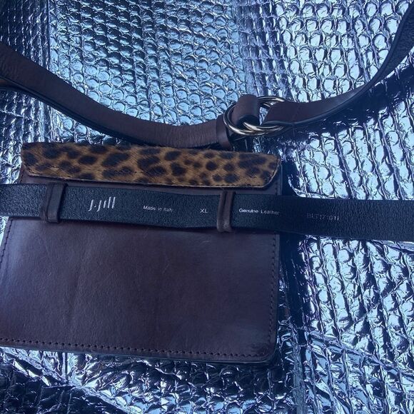 J. Jill Belt Bag XL Brown Leopard Print Calf Hair Leather - Picture 5 of 8